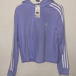 Adidas Periwinkle Crop Hoodie - Size L